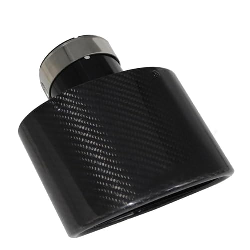 DZSFDGDDFGD Endrohre Glänzend Carbon Fiber Auto Schalldämpfer Spitze Auspuffrohr Düse Dekoration Universal Edelstahl Schwarz Oval Breite 150mm Auspuffblenden(54MM) von DZSFDGDDFGD