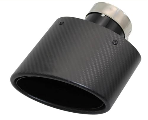 DZSFDGDDFGD Endrohre Universal Edelstahl Schwarz Oval 150mm Kippen Links Rechts Matte Faser Auto Schalldämpfer Spitze Auspuffrohr Düse Dekoration Auspuffblenden(Right 63MM) von DZSFDGDDFGD