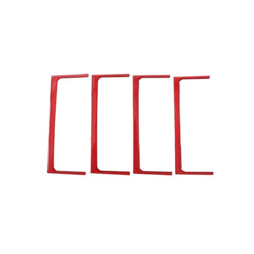 DZSFDGDDFGD Innentürdekoration Für Hummer H2 2003-2007 Weiche Carbon Faser Auto Tür Inner Griff Rahmen Aufkleber Auto Innen Zubehör 4Pcs Griffabdeckung(Rot) von DZSFDGDDFGD