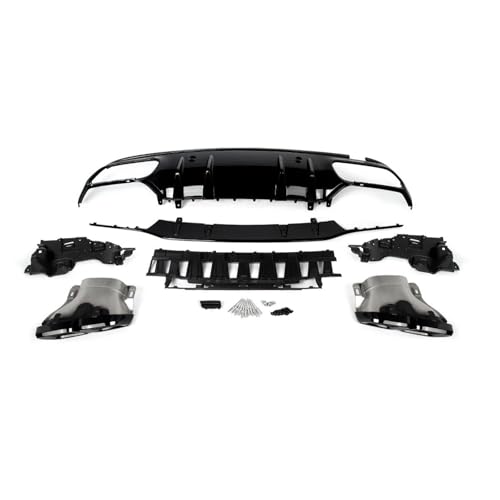 DZSFSTRHRRT Heckspoiler Heckdiffusorlippe für Mercedes für Benz C-Klasse W205 für AMG-Line 2014-2021 Diffusor mit Auspuffspitzen Stoßstangenschutz Auto Heckspoiler von DZSFSTRHRRT