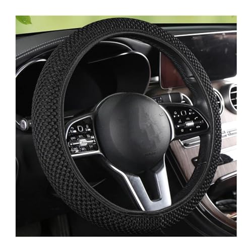 DZSFSTRHRRT Lenkrad Abdeckung Rutschfester Auto-Lenkradbezug 38 cm Strapazierfähiger Stoff Elastischer Lenkradbezug Auto-Radschutz Auto-Innenraum Lenkradabdeckung(Schwarz) von DZSFSTRHRRT