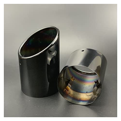 DZSJFGAIS 1 Paar Für Q7 4l Sq7 2006-2016 Edelstahl Chrom Auto Auspuff Tip Cover Auto Endrohr(Schwarz) von DZSJFGAIS