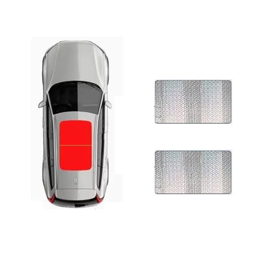 DZSJFGAIS 2X Auto Schiebedach Sonnenschirm Geeignet Für Tesla Für Modell Y 2020~2025 2022 2023 2024 Wärmedämmung Sonnenschutz Auto-Sonnenblende(Silber) von DZSJFGAIS