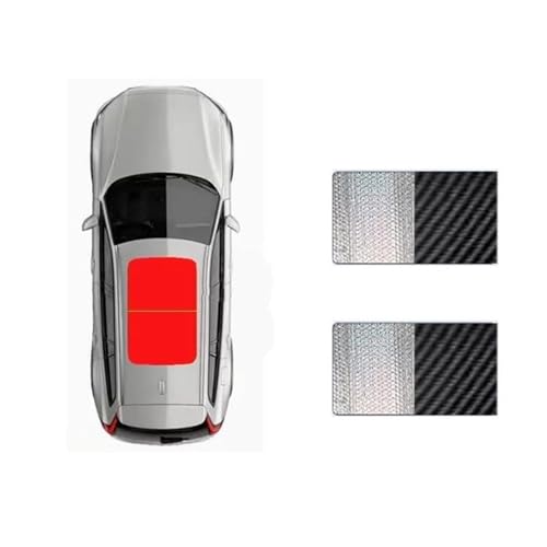 DZSJFGAIS 2X Auto Schiebedach Sonnenschirm Geeignet Für Tesla Für Modell Y 2020~2025 2022 2023 2024 Wärmedämmung Sonnenschutz Auto-Sonnenblende(Silber schwarz) von DZSJFGAIS