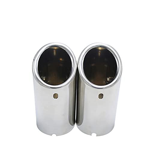 DZSJFGAIS 76mm Auto Auspuff Endrohr Abdeckung Für Vw Für Passat B7 Für Cc Für Tiguan 1.8t 2.0t 2011 2012 2013 2014 2015 2 Stücke Auto Endrohr(2pcs Silver NO Logo) von DZSJFGAIS