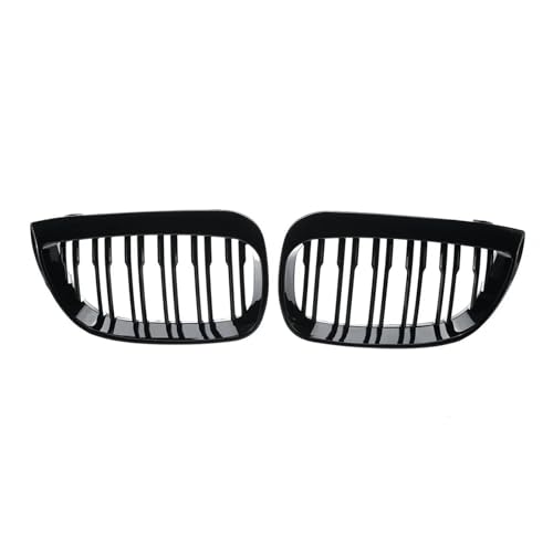 DZSJHGFDD Gitter Paar Frontstoßstange Nierengrill Haubengitter 2-Linien-Grills für 1er E81 E87 Pre-Facelift 2004-2007 Racing Grille Kühler von DZSJHGFDD
