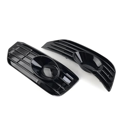 DZSJHGFDD Kühler 2X Schwarz Auto Front Lower Bumper Grille Nebel Licht Grill Abdeckung Für VW T5 T5.1 Für Transporter Für Caravelle 2010-2015 Grill(Mit Loch) von DZSJHGFDD