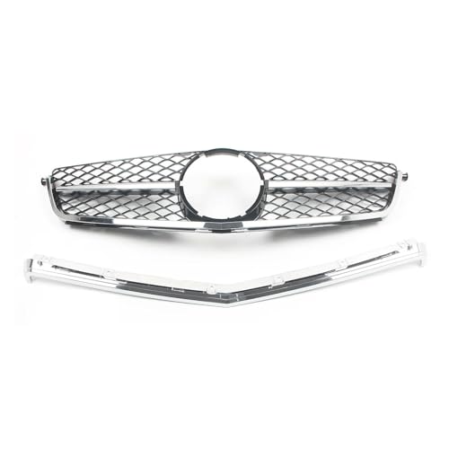DZSJHGFDD Kühler Auto Frontstoßstange Racing Grill Billet Gril Tuning Für Mercedes Für Benz W204 C63 Für AMG 2008 2009 2010 2011 Grill(Sliver) von DZSJHGFDD