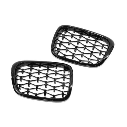 DZSJHGFDD Kühler Für E39 5er-Serie 1999 2000 2001 2002 2003 Gloss Black Diamond Meteor Frontnierengrill Grill von DZSJHGFDD