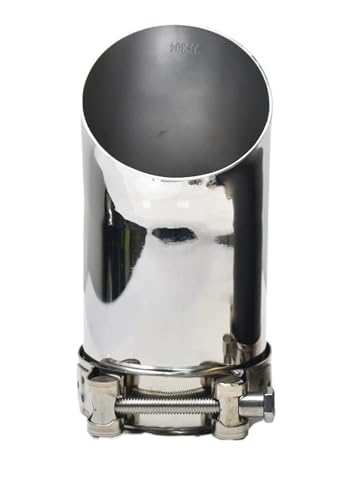 DZSLLOOI Auspuffblenden 1 Stück Matt Schwarz Auspuff 3 Zoll Schalldämpfer Endrohr Silber 45 Grad Biegung Für 76MM Rohr Endrohrblenden Blende(Silber) von DZSLLOOI
