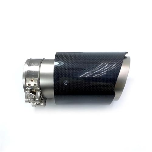 DZSLLOOI Auspuffblenden 1PCS Auspuff Endrohr Glänzend Carbon Faser Sandstrahlen Edelstahl Gerade Flansch Schalldämpfer Spitze Endrohrblenden Blende(ID 83MM-OD 114MM) von DZSLLOOI