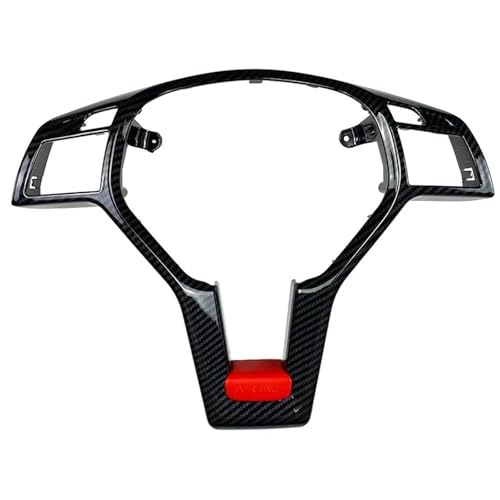 DZSLLOOI Auto Interieur Für Mercedes Für Benz AMG A B C E GLK GLA CLA CLS Klasse W176 W246 W204 W212 W156 W117 Auto Lenkrad Chrom Panel Abdeckung Trim Auto Innen(Carbon Fiber Red) von DZSLLOOI