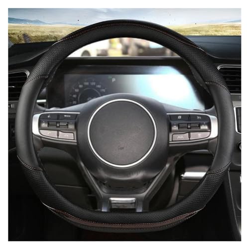 DZSNBMSHD Atmungsaktiver Lenkradbezug D Form 38CM Auto Lenkrad Abdeckung Für Kia Für Rio 2 3 4 X-Line K2 K3 K4 K5 KX1 KX3 KX5 Für Sportage Lenkradschutzhülle(Kaffee) von DZSNBMSHD