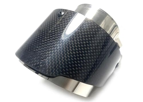 DZSNBMSHD Auspuffblenden 1 Stück Universal-Auspuffrohr Modifiziertes Glänzendes Kohlefaser-Auspuffendrohr 110 Mm Länge Endrohre & Endrohrteile(In 67mm -Out 89mm) von DZSNBMSHD