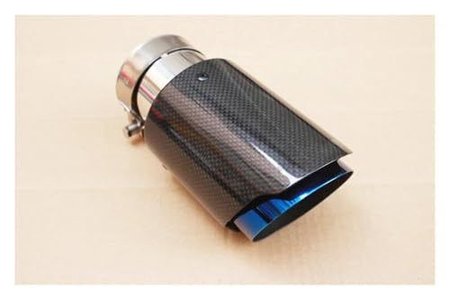 DZSNBMSHD Auspuffblenden 2PCS Car Bright Carbon Fiber Exhaust End Pipes Single Muffler Tips Endrohre & Endrohrteile(IN 67MM-Out 76MM) von DZSNBMSHD