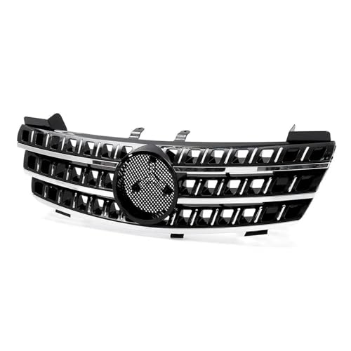DZSNBMSHD Frontstoßstangengitter Auto-Frontstoßstangengrill Oberer Racing-Grill Für Mercedes Für Benz Für ML-Klasse W164 ML320 ML350 ML550 2005 2006 2007 2008 Front Kühlergrille(Silber) von DZSNBMSHD