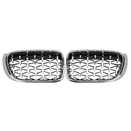 DZSNBMSHD Frontstoßstangengitter Diamond Car Front Bumper Grille Racing Grills Nierengitter Grill Für X3 X4 F25 F26 2014–2017 Silber Zubehör Front Kühlergrille(Silber) von DZSNBMSHD
