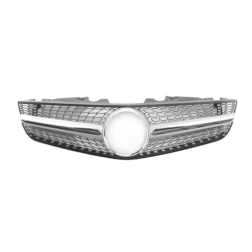 DZSNBMSHD Frontstoßstangengitter Frontgrill Grill Für Benz Für R230 SL-Klasse 2009-2012 SL500 SL550 SL600 Schwarz/Silber Auto Oberen Stoßstange Haube Mesh Front Kühlergrille(Silber) von DZSNBMSHD