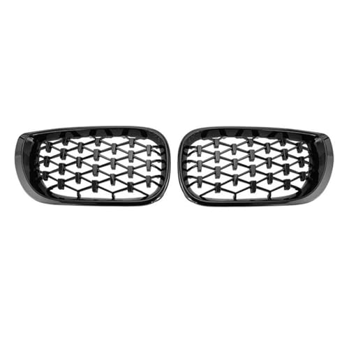 DZSNBMSHD Frontstoßstangengitter Für 3 Serie E46 318i 320i 325i 4 Tür 2002-2005 Auto Front Nieren Grills Diamant Grille Racing Grill Auto ABS Styling Gitter Front Kühlergrille(Schwarz glänzend) von DZSNBMSHD