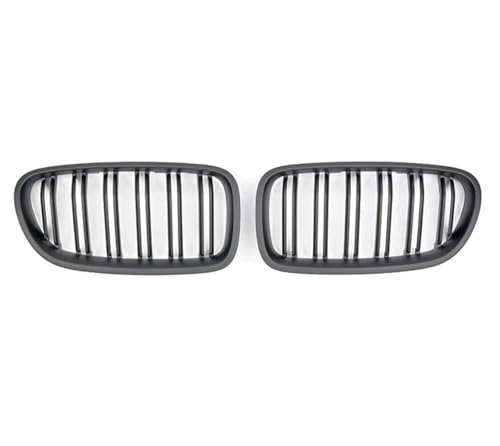 DZSNBMSHD Frontstoßstangengitter Für 5 Series F10 F11 F18 520d 530d 540i 2010-2017 Auto Glanz Schwarz Nierengrill Dual Lamellen Racing Grill Ersatzteil Front Kühlergrille(Matte Black 2 Line) von DZSNBMSHD