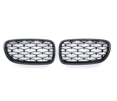 DZSNBMSHD Frontstoßstangengitter Für 5 Series F10 F11 F18 520d 530d 540i 2010-2017 Auto Glanz Schwarz Nierengrill Dual Lamellen Racing Grill Ersatzteil Front Kühlergrille(Schwarz) von DZSNBMSHD