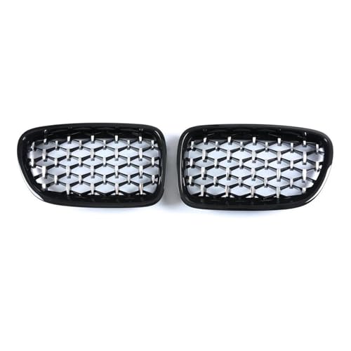 DZSNBMSHD Frontstoßstangengitter Für 5 Series GT F07 528i 535i 550i Diamant Frontschürze Nierengitter Grille Auto Styling Racing Grills Auto Grill 2009-2017 Front Kühlergrille(Silver and Black) von DZSNBMSHD