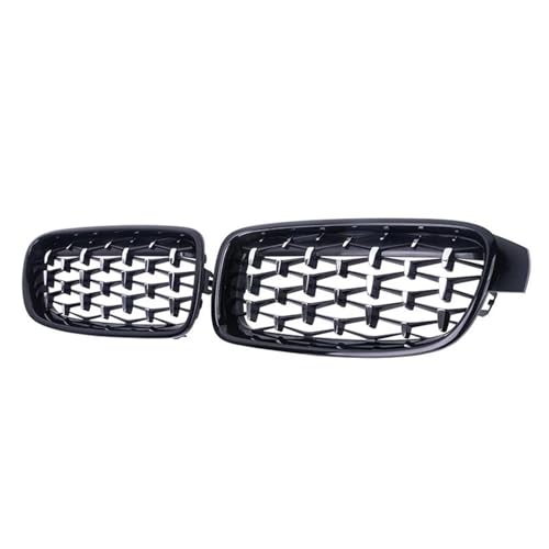 DZSNBMSHD Frontstoßstangengitter Für F30 F31 F35 3 Serie 320 323 325 330i 2012-2019 Auto Front Niere Stoßstange Grill Gitter Diamant Stil Racing Grills Grille Front Kühlergrille(Black and Silver) von DZSNBMSHD