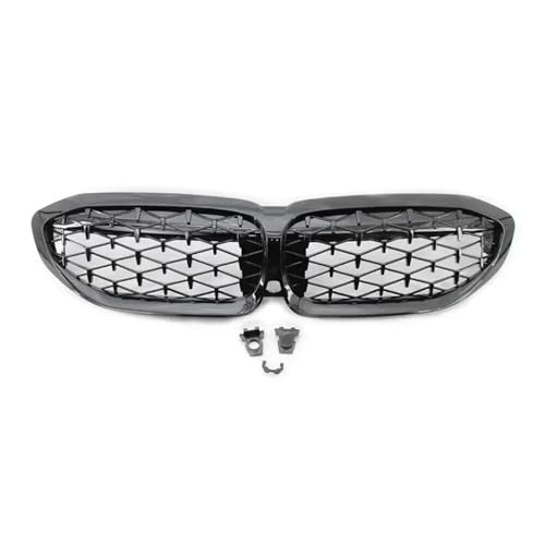 DZSNBMSHD Frontstoßstangengitter Für G20 3-Serie G20 G21 G28 2019-2022 Front Stoßstange Haube Nieren Grill Racing Gitter Schwarz Diamant Meteor Stil Front Kühlergrille(Diamond-Gloss Black) von DZSNBMSHD