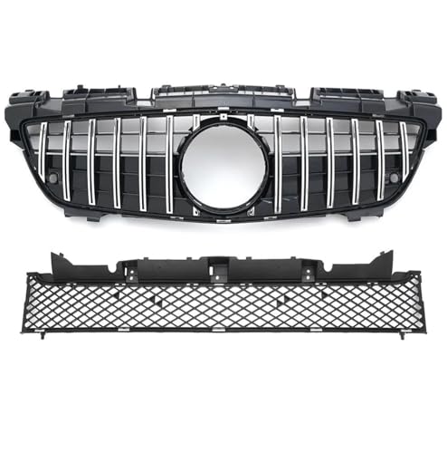DZSNBMSHD Frontstoßstangengitter Für Mercedes Für Benz Für R172 SLK 2011-2015 Sport Fronteinlass Grille Racing Grill Zubehör Facelift Haube Mesh Grid Für Diamond GT St Front Kühlergrille(Silver 1) von DZSNBMSHD
