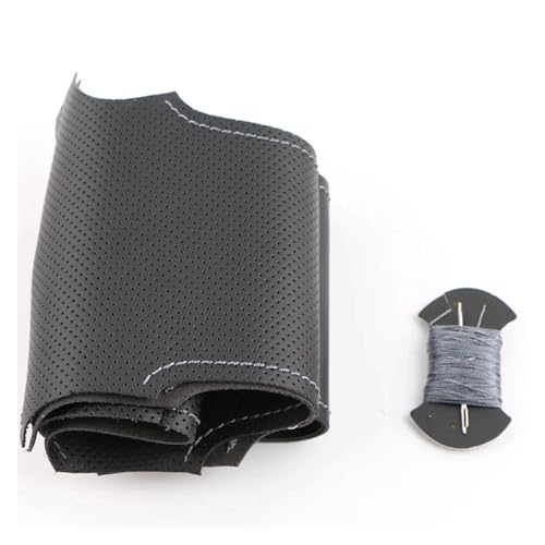 DZSNBMSHD Lenkradbezug Für SsangYong Für Korando 2012 2013 2014 2015 2011 DIY Auto Lenkradbezug Ledergeflecht Für Lenkrad Lenkradbezug Leder(Gray Thread) von DZSNBMSHD