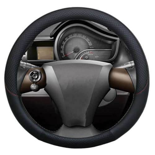 DZSNBMSHD Lenkradbezug Für Toyota IQ Für Scion IQ Micro Fiber Leder Auto Lenkrad Abdeckung Auto Innen Zubehör Lenkradbezug Leder(Schwarz) von DZSNBMSHD