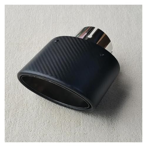 DZSNBMSHD Schalldämpfer 1 Stück Auto Oval Matte Carbon Fiber Universal Auspuff Spitze Düse Edelstahl Endrohr Schalldämpfer Rohr Modifizierte Teil Endrohr(ID 48MM-OD 150MM) von DZSNBMSHD