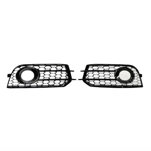 Frontstoßstangengitter 2PCS Auto Nebel Licht Lampe Abdeckung Honeycomb Mesh Hex Kühlergrill Grill Chrom Schwarz Für A1 8X 2010-2014 8X0807681A 8X0807682A Front Kühlergrille(Schwarz glänzend) von DZSNBMSHD