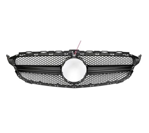 Frontstoßstangengitter Für Benz Für C Klasse W205 2014-2018 Für C200 C250 AMG Stil Kühlergrill Oberen Racing Grill Silber Auto Front Stoßstange Haube Mesh Grid Front Kühlergrille(Black With Camera Hol Frontstoßstangengitter Für Benz Für C Klasse W205 2014-2018 Für C200 C250 AMG Stil Kühlergrill Oberen Racing Grill Silber Auto Front Stoßstange Haube Mesh Grid Front Kühlergrille(Black With Camera Hol von DZSNBMSHD