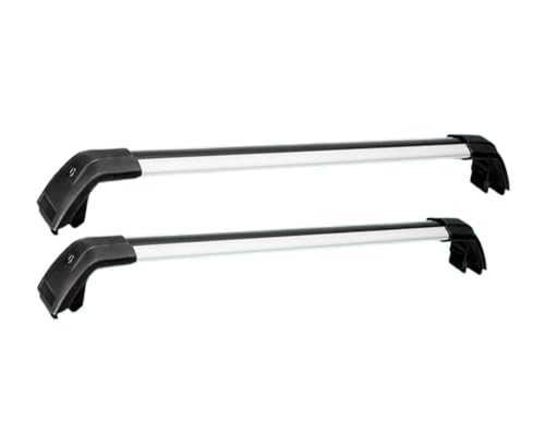 DZSQMLJG Dachträger Universal Für MACAN 2014-2023 Dachrelingträger Querträger Abschließbar Aluminiumlegierung 2 Stück Auto Gepäckträger(Silber schwarz) von DZSQMLJG