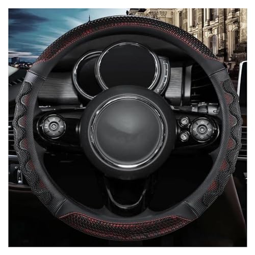 DZSQMLJG Lenkradabdeckung Mikrofaser-Leder-Auto-Lenkrad-Abdeckung Für Mini Für Cooper R56 Für Clubman Für Countryman Für Clubvan Coupe Autoteile(Rot) von DZSQMLJG