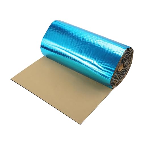 DZSQMLJG Motorraumdämmung 500x50cm Schalldämmmatte Selbstklebende Wärmedämmung Motorhaubendämmung Schallschutzmatte 5mm Motor Wärmedämmung Pad(5mm 500x50cm Silver) von DZSQMLJG