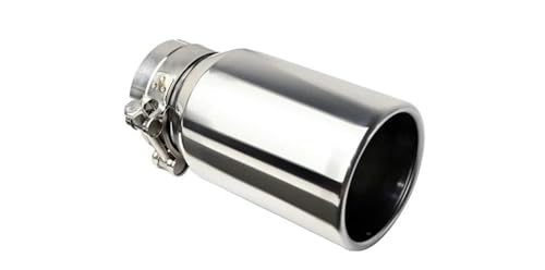 DZSQOMHGD Auto Auspuff Endrohr 3-Zoll-Einlass-Auspuffspitze 4-Zoll-Auslass-Schalldämpferspitze LKW-Auto-Heckspitze 76-mm-Einlass Verstellbar Auspuff Schalldämpfer(Sliver 3inch) von DZSQOMHGD