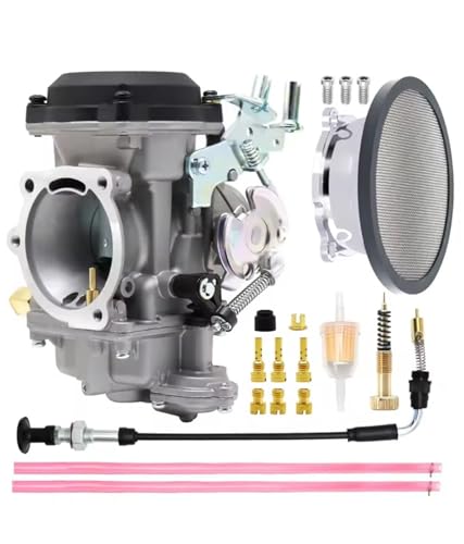 DZSQOMHGD Vergaser Motorrad Vergaser CV40 40mm Set 27421-99C 27490-04 27465-04 Für Electra Für Glide Vergaser Ersatzteile(Silver Set 4set) von DZSQOMHGD