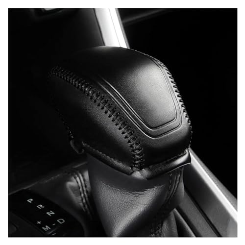 DZSQOMHGD Zubehör Interieur Für Toyota Für RAV4 XA50 2020-2023 Auto Getriebe Shift Kopf Halsbänder Auto Schaltknauf Abdeckung Schutz Zubehör PU Leder Interieur Zubehör(Schwarze Linie) von DZSQOMHGD