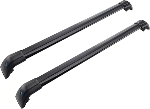 DZSQQGSDSF Dachträger 2PC Querstangen Autogepäckträger Dachträger Relingträger Abschließbare Frachtstangen Für Hyundai Für Santa Fe TM 2019-2023 Dachreling(Schwarz) von DZSQQGSDSF