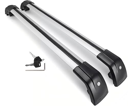DZSQQGSDSF Dachträger 2PC Querstangen Dachträger Relingträger Abschließbare Frachtstangen Für Hyundai Für Santa Fe SWB DM 2013-2017 2018 Dachreling(Silber schwarz) von DZSQQGSDSF