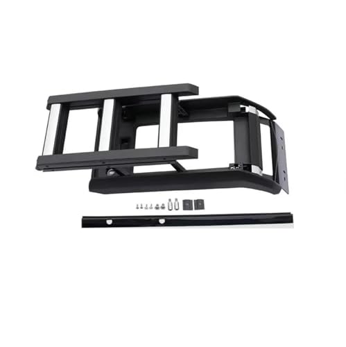 DZSQQGSDSF Dachträger Faltbarer Hebbarer Leiter-Dachträgerzugang Für Land Für Rover Für Defender 110 L851 2020 2021 2022 2023 2024 2025 Dachreling(Silber schwarz) von DZSQQGSDSF