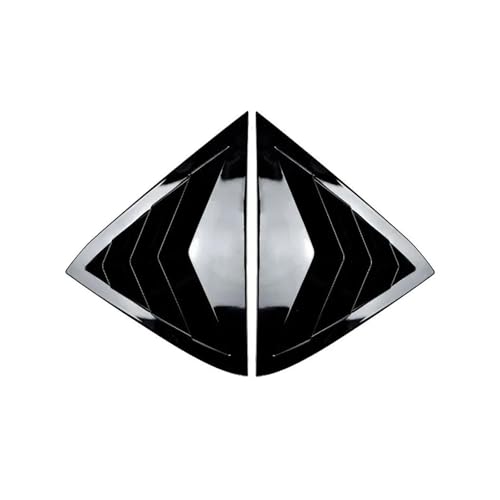 DZSQQGSDSF Heckspoiler Für Ford Für Fiesta MK7 MK 7,5 2008-2016 2017 Auto Hinten Fenster Seite Vent Shutter Jalousie Spoiler Trim Körper Kit Tuning Diffusor(Schwarz glänzend) von DZSQQGSDSF