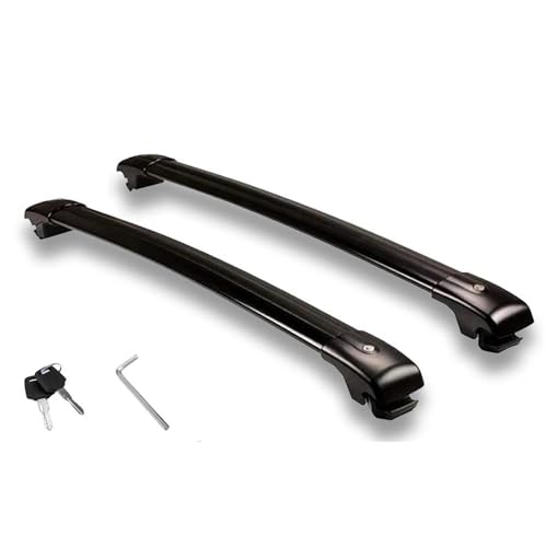 DZSQTGJKIO Dachträger 2 STÜCKE Für VW Für Amarok 2023 2024 2025 Querstangen Dachreling Abschließbare Autogepäckträger Aus Aluminiumlegierung Autodachträger(Schwarz) von DZSQTGJKIO