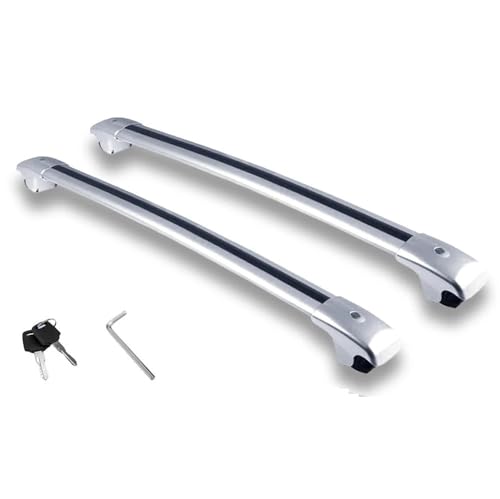DZSQTGJKIO Dachträger 2 STÜCKE Für VW Für Amarok 2023 2024 2025 Querstangen Dachreling Abschließbare Autogepäckträger Aus Aluminiumlegierung Autodachträger(Silber) von DZSQTGJKIO