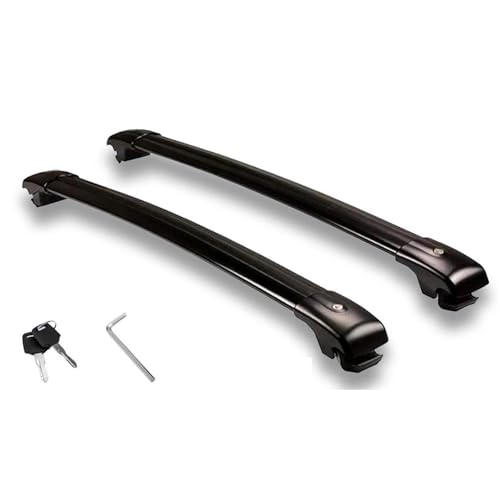 DZSQTGJKIO Dachträger 2 STÜCKE Für VW ID.6 2020-2025 Querstangen Dachreling Rack Abschließbare Aluminiumlegierung Auto Gepäckträger Zubehör Autodachträger(Schwarz) von DZSQTGJKIO