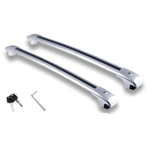 DZSQTGJKIO Dachträger 2 STÜCKE Für VW ID.6 2020-2025 Querstangen Dachreling Rack Abschließbare Aluminiumlegierung Auto Gepäckträger Zubehör Autodachträger(Silber) von DZSQTGJKIO