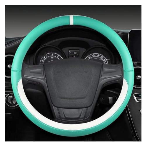 DZSQWETYU Atmungsaktiver Lenkradbezug 38CM O Form D Form Mikrofaser Leder Auto Lenkrad Abdeckung Für MG ZS EV HS Für MG6 Für MG5 EZS 2018 2019 2020 2021 Auto-Lenkradabdeckung(Green O Shape) von DZSQWETYU