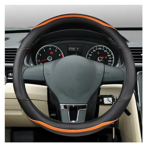 DZSQWETYU Atmungsaktiver Lenkradbezug Für VW T4 T5 T6 Für Multivan Multifunktionellen Für Transporter O Form D Form PU Leder Auto Lenkrad Abdeckung Auto-Lenkradabdeckung(O Shape Orange) von DZSQWETYU